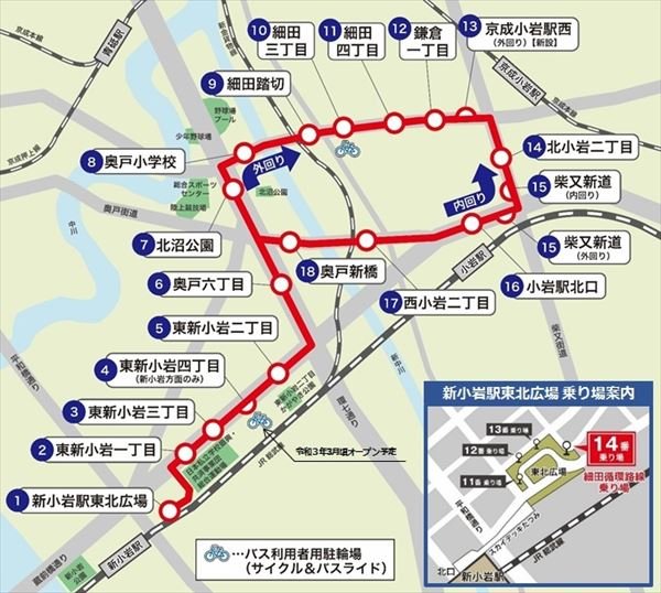 細田循環バス運行経路